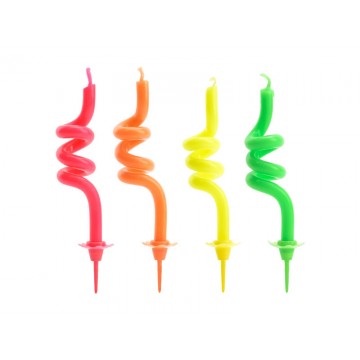 Velas espiral colores fluor...